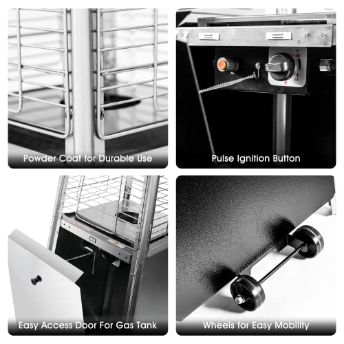 Legacy Heating Outdoor Patio Heater With Reflector Shield, 40,000 Btu Propane Patio Heater With Wheels For Commercial, Residential, Garden, Porch, Party, Deck #TOP5