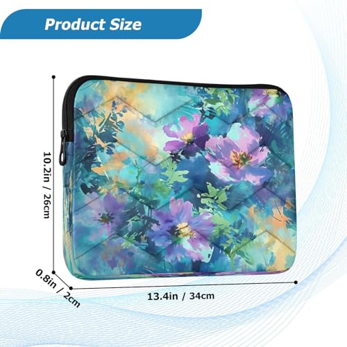 Funda para portátil 13-14 pulgadas impermeable verde floral miniatura 3