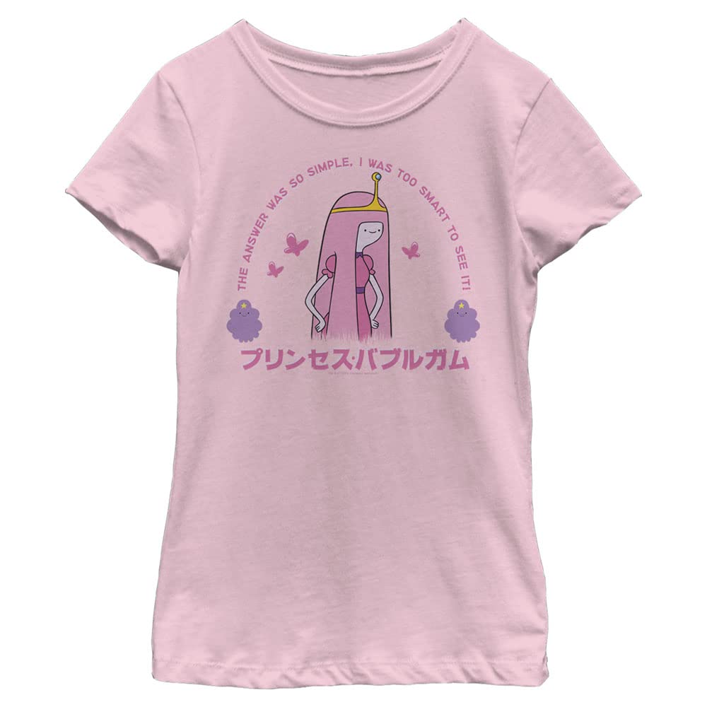 Warner Bros. Girls Adventure Time Princess Bubblegum Girls Short Sleeve Tee Shirt, Light Pink, M
