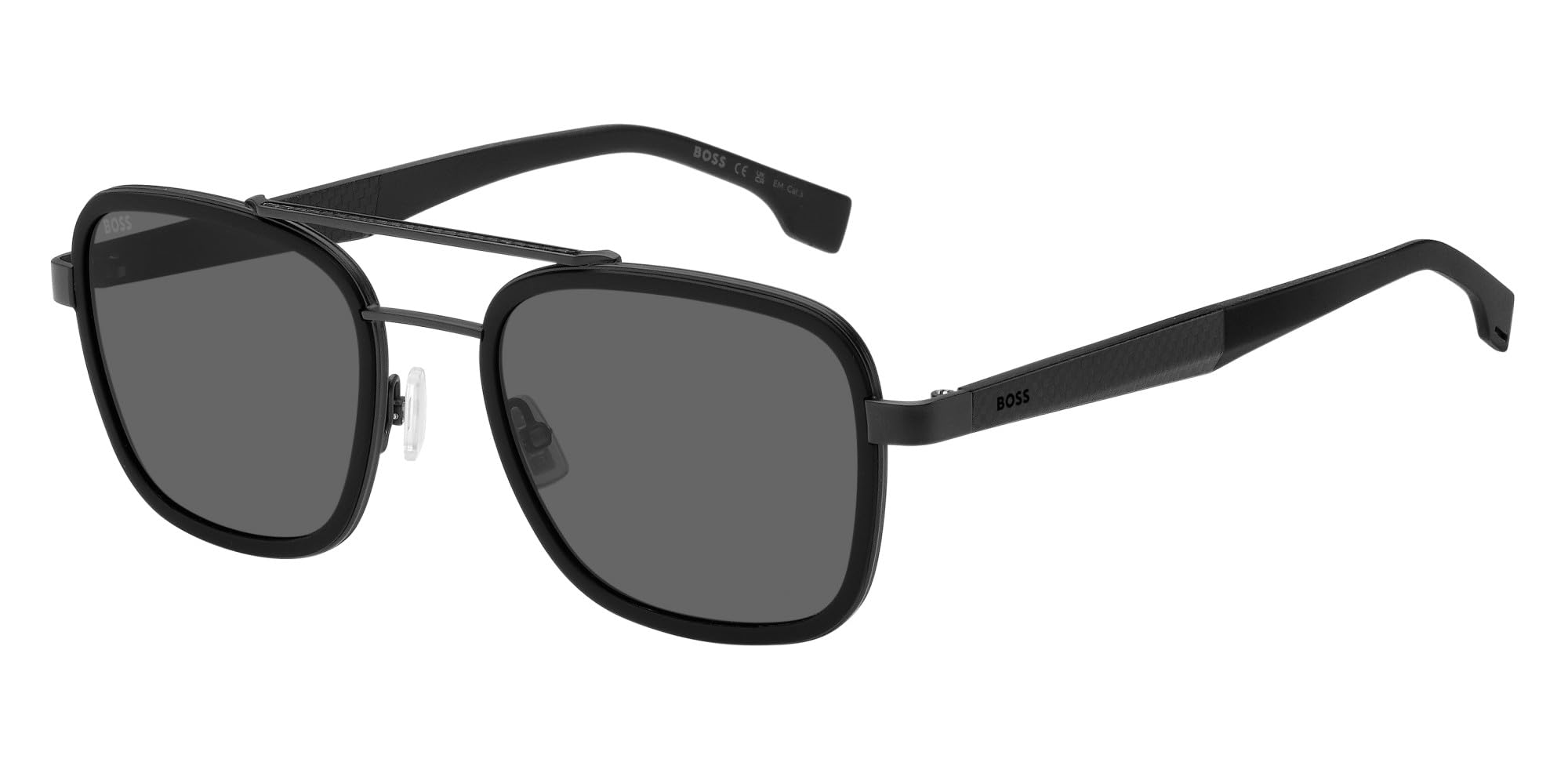 Boss Men's Black Double Bridge Round Sunglasses in Size Mens, Sports Direct