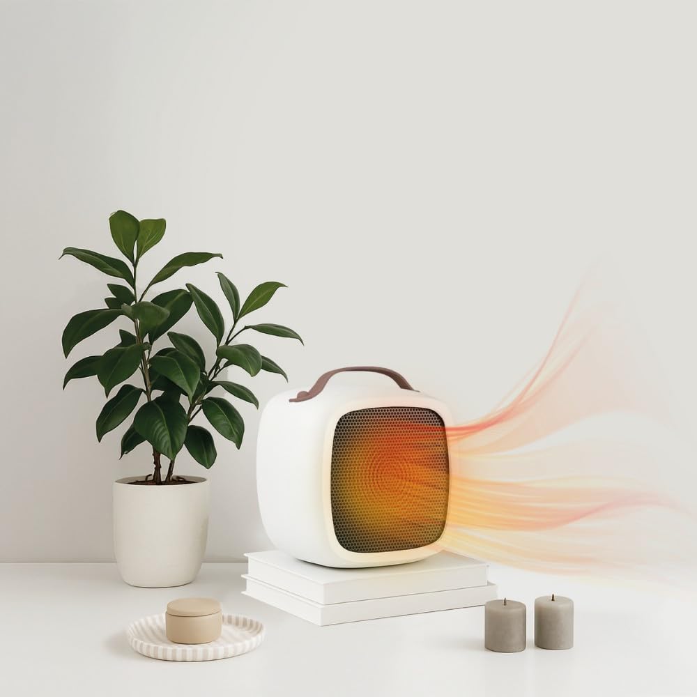 Wonderlamp - Calefactor Portátil Tropico, 500W, Calentamiento Rápido en 3 Segundos, con Asa de Transporte y Apagado Automático, 14,2 x 10,1 x 14,1 cm (Blanco) — view 2
