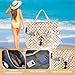 LEDAOU Large Beach Tote Bag Women Waterproof Sandproof Zipper Beach Tote Bag for Pool Gym Grocery Travel with Wet Pocket