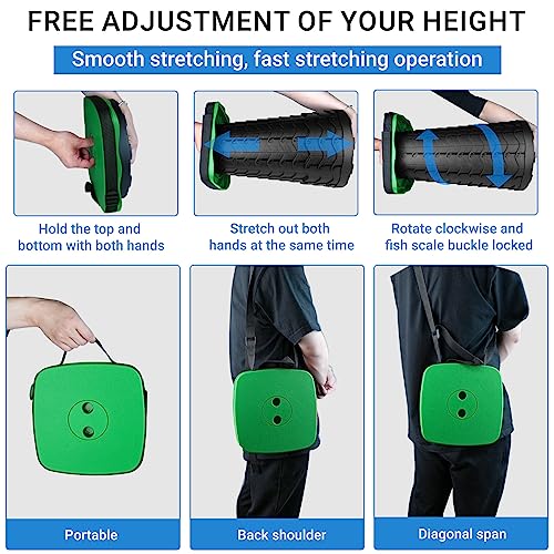 Image of Upgraded Folding Stool - 485lbs Load Capacity,Telescopic Stool,Portable Collapsible Seat for Camping,Fishing,Hiking,Travel