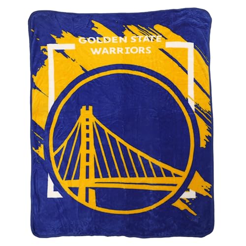 Northwest NBA Golden State Warriors Micro Raschel Throw Blanket, 46" x 60", Dimensional Legacy