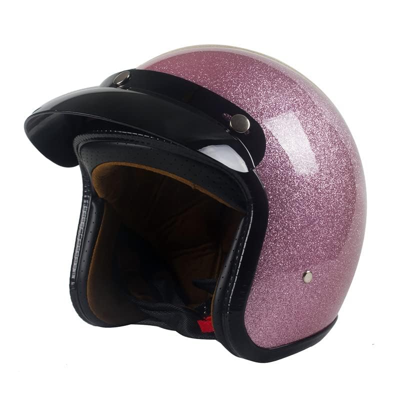 Image of Harssidanzar Open Face Motorcycle Helmet DOT Approved Vintage Helmet CU601