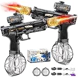 Audasi 2Pcs Electric Water Guns, Automatic Water Gun Pistols Long Range Motorized Water Gun with Multifunctional Lighting Effects Rechargeable Water Blaster for Summer Pool Beach Party