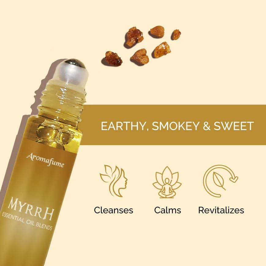 Resin (Myrrha) Essential Oil Roll-On Blend by Aromafume | 10ml / 0.33 fl oz | Made with Commiphora Myrrha Extracts | Ideal for Aromatherapy, Meditation, Spiritual Wellness | Non-Toxic | Resin Incense - Image 2
