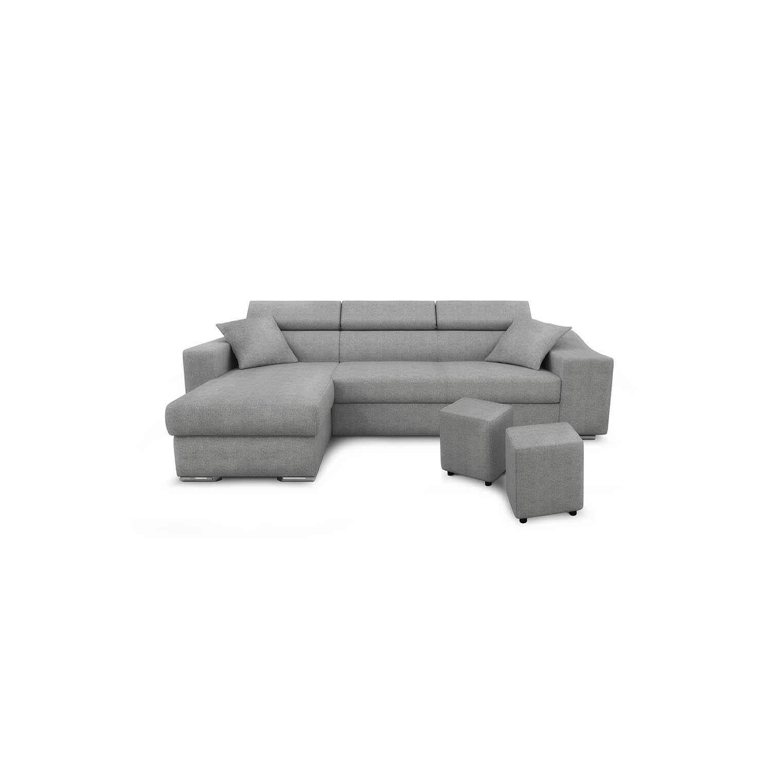 Canapé d'angle réversible en tissu texturé beige JAMOLO