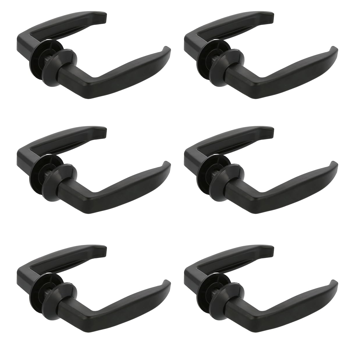 Amig Black/White - Set Of 6 Aluminium Window Handle Model 45 | Ergonomic Design | 105 X 40 Mm | For Interior And Exterior Doors | Resistant To Rust And Corrosion | Colour | 35/45 Mm Door Width | Aluminium