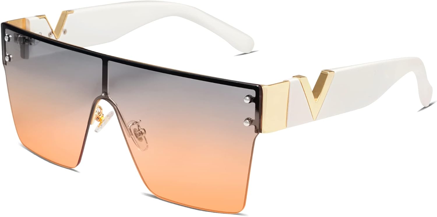 Allarallvr Oversized Square Sunglasses For Women Men Vintage Trendy Classical Gafas De Sol Para Mujer Sun Glasses AR82064(Black) at  Women’s Clothing store