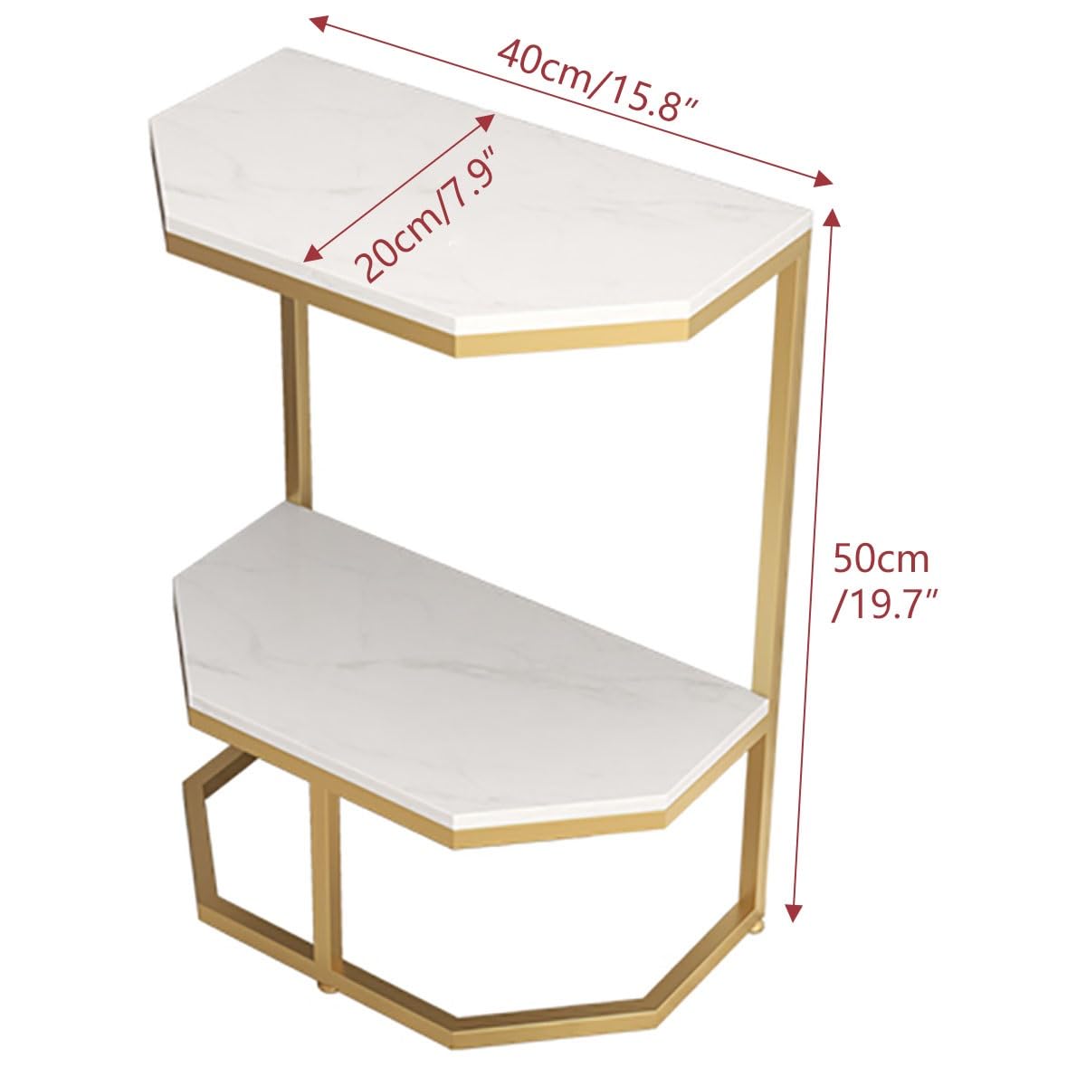 Table D Appoint Salon, Table D'appoint De Canapé, Petite Table Basse, Table D Appoint Salon Dore, Stand De Nuit, Table De Chevet, Petite Table Moderne Pour Salon, Chambre(White,40*20*50cm)