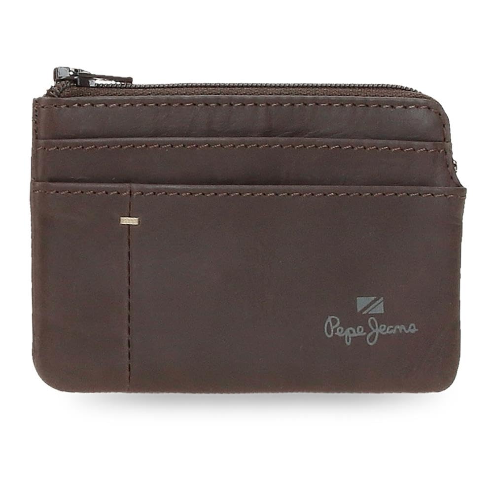 Portefeuilles et Porte-Monnaie en Cuir de Vachette Pepe Jeans Staple, Noir, Marron, Bleu Marine, différentes Tailles