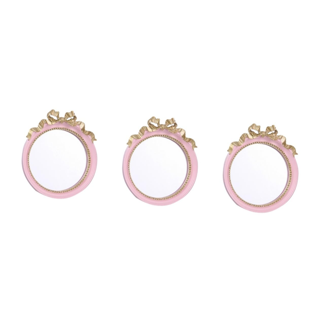 Miroir de maquillage rond en résine au design rétro unique pour coiffeuse