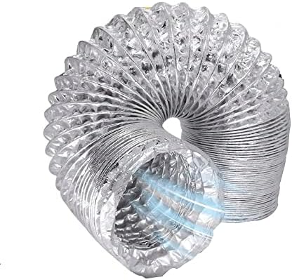 Aluminum Foil Flexible Duct for Air Circulation Air Handler Exhaust Duct Flexible Ventilation Ducting Fiber Cloth - (Specification: 180mm X 10m 1 Root)
