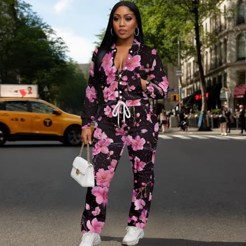 YewattlesWomen's 2 Piece Bomber Jacket Suit Jacket Button Long Sleeve Collared Coats with Long Pant Suits Stretchy Slim Fit4