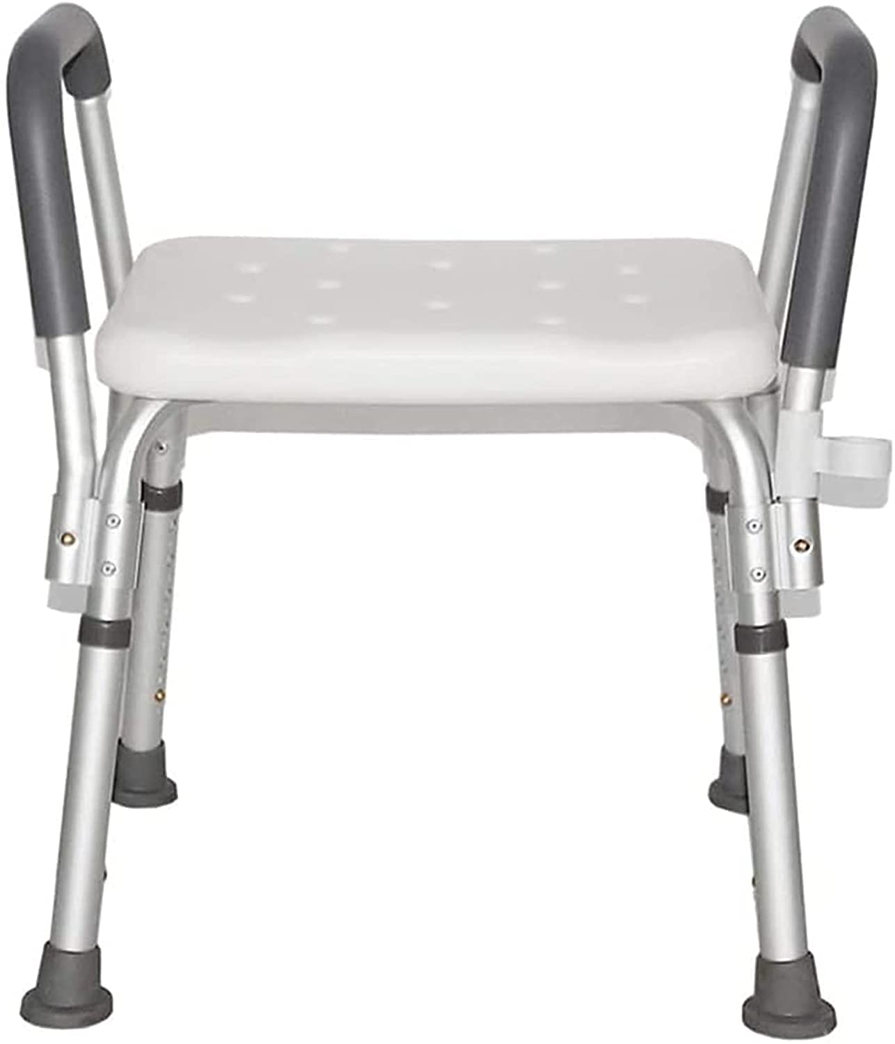 Tabouret de douche en aluminium léger réglable avec accoudoirs confortables