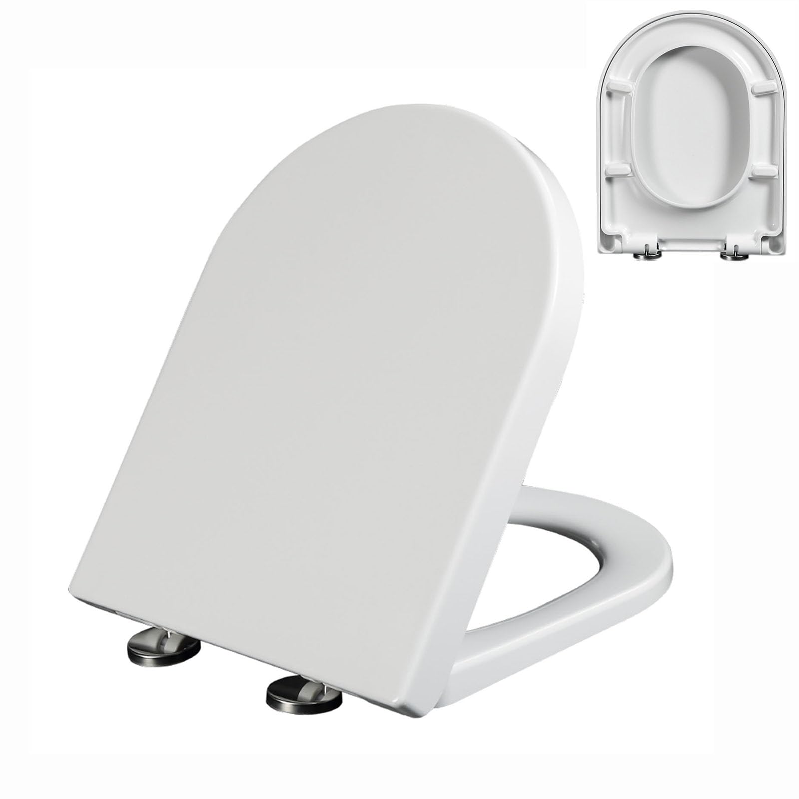 Dxpsxjl One Color Soft Close D-Shaped Toilet Seat With Quick Release Hinges, Fixing, 36X45cm, Shaped, Soft, Close, Release, Hinges, Quick, Seat, Toilet, Adjustable, Lightweight, Durable