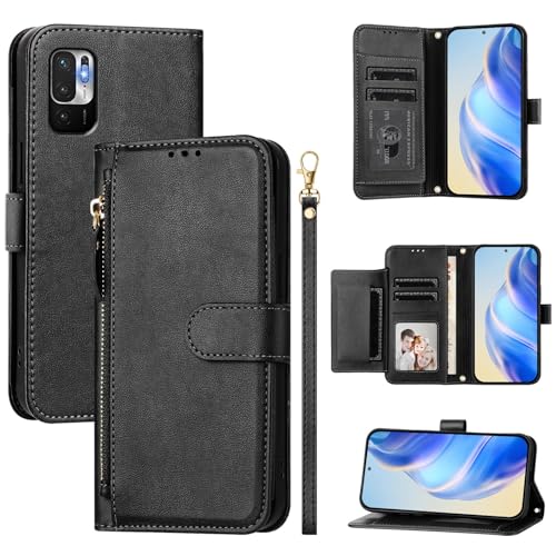 �X�}�z�P�[�X �Ή��@�� for Redmi Note 10 JE/Note 10T (Japan) �X�}�z�P�[�X�y�J�[�h�z���_�[�E�E�H���b�g�E�}�O�l�b�g�o�b�N���E�t���b�v�E�X�^���h�@�\�t���zBlack