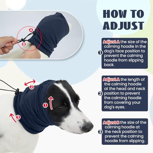 Image of Nanaki Dog Calming Hoodie-Upgrade Anti-Slip Hematomas Ear Wraps Cover, Adjustable Dog Snood Ear Muffs Protector for Noise Protection, Anxiety Relief, Fireworks, Grooming, Bathing, 4th of July