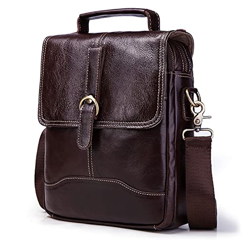 Maletín de cuero de grano completo hecho a mano, el bolso de hombro premium para hombre de negocios