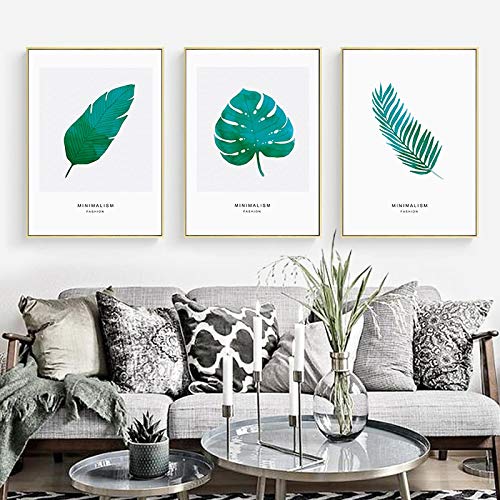 Toile moderne plante poster mural 60x90cm lot de 3 impressions sans cadre