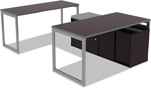 Miniatura 4 de Alera Tablero de mesa laminado reversible, rectangular, 59.38 pulgadas de ancho x 23.63 pulgadas de profundidad, expreso/nogal