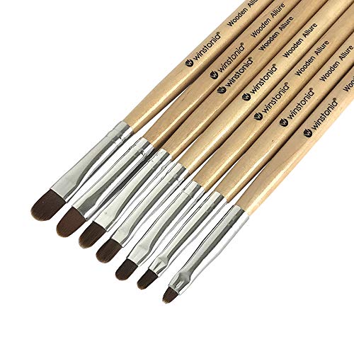 Winstonia 7pcs Gel Nail Brush Set for Nail Tips Builder & Overlay, Sculpting