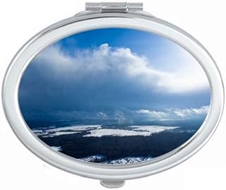 Sunshine Blue Sky Clouds Art Deco Gift Fashion Mirror Portable Fold Hand Makeup Double Side Glasses