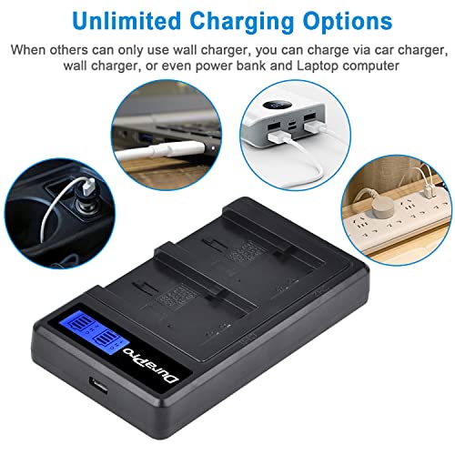 DuraPro 2Pcs 2500mAh NP-FV70 NP FV70 Akku + LCD USB Ladegerät für Sony NP-FV50 FV30, FV100; V-Serie, Handycam HDR-CX230 HDR-CX150E HDR-CX170 CX300 Z1-Camcorder - Image 6