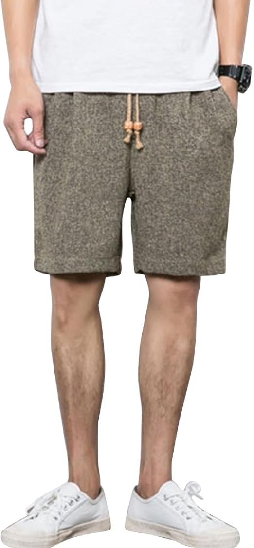 Uomo Slim Oversize Sportivi Shorts Lino Pantaloncini Corti Larghi :  Amazon.it: Abbigliamento