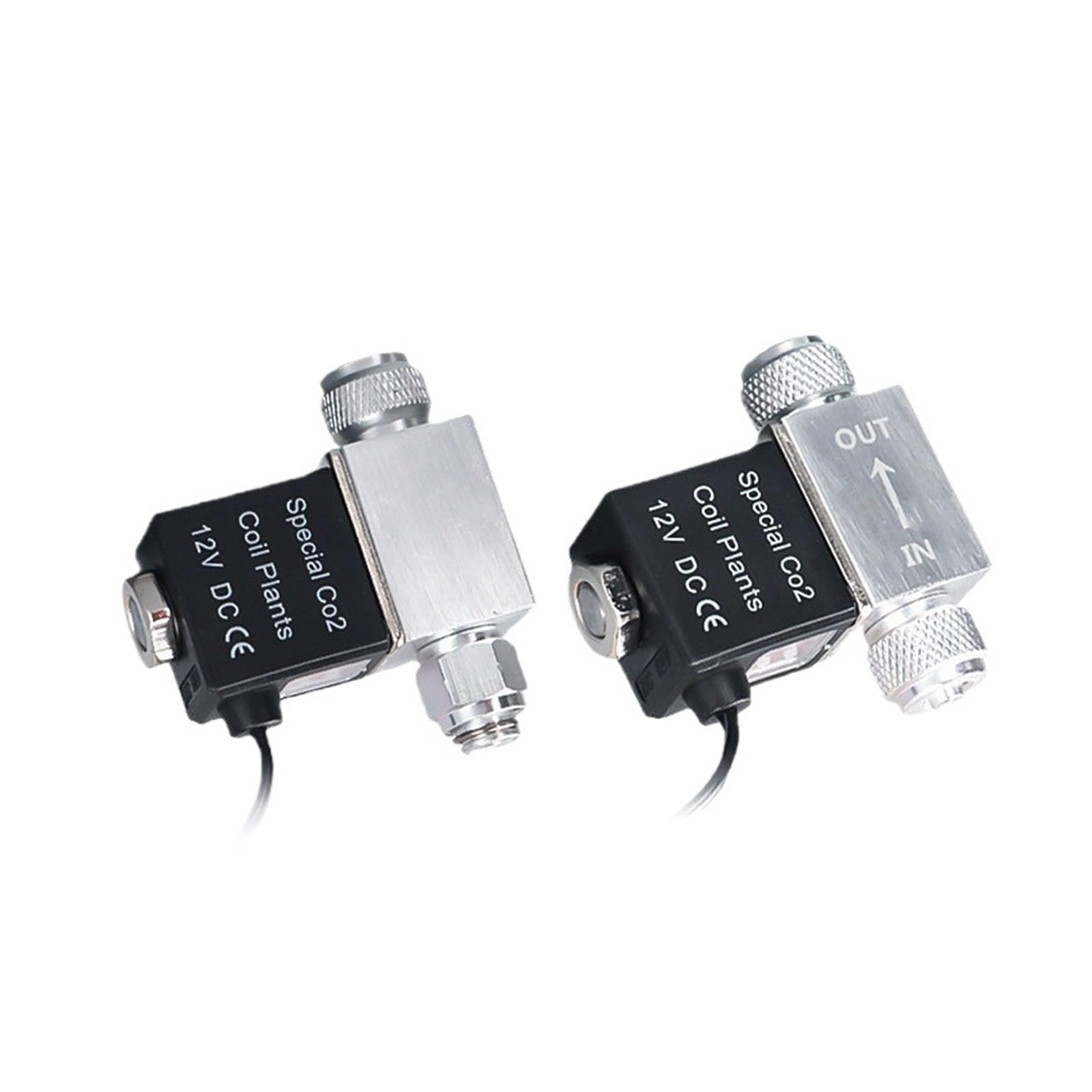 Aquarium Solenoid Valve CO2 System Regulator Aquarium Accessories Electric Low Temperature Magnetic Valve For Fish Tank DC12V(Double head)