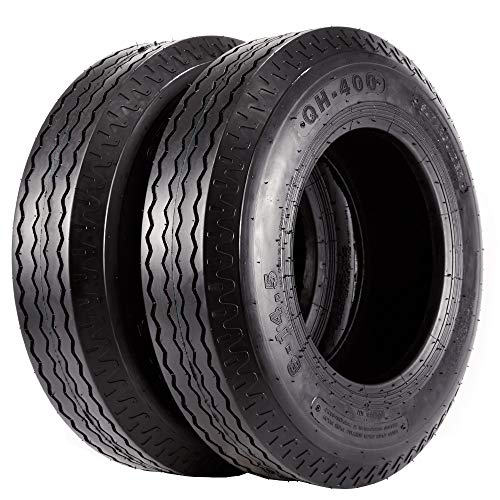 Set of 2 Heavy Duty Highway Trailer Tires 8-14.5 Load Range G 8x14.5