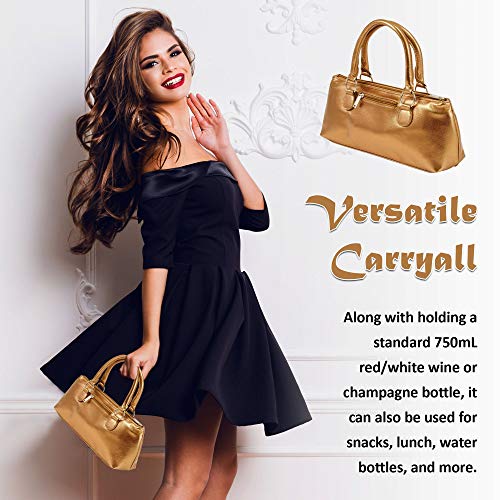 Image of Primeware Wine Clutch Bag (Thermal Insulated) Trendy Women's Carry Tote | Holds Red & White 750mL Bottles | Trendy Fashion | Incl. Portable Waiter-Style Corkscrew
