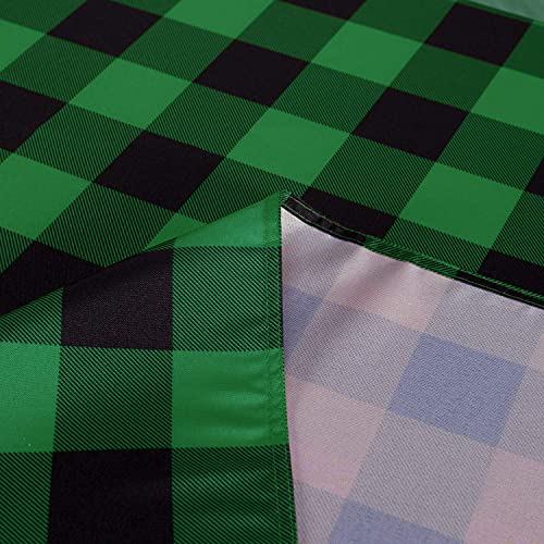 Lushvida Checkered Christmas Tablecloth, 60X102 Inch, Rectangle Water Resistance Table Cloth – Washable Holiday Decorative Plaid Table Cover For Picnic Banquet Kitchen Dining Room, Green And Black #TOP5