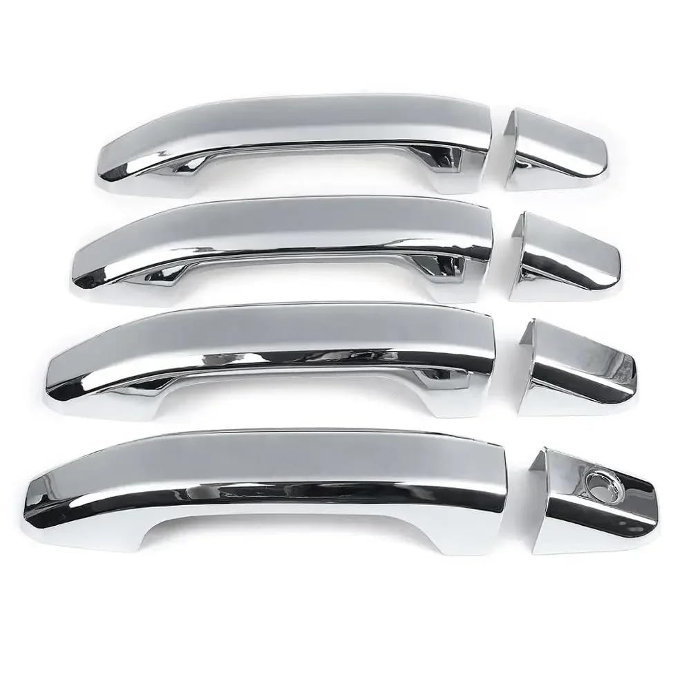 Reokip Chrome For Chevy Silverado 1500 2500 3500 For Gmc 2014-2016 2017 2018 2019 Car Exterior Door Handle Covers (Chrome)