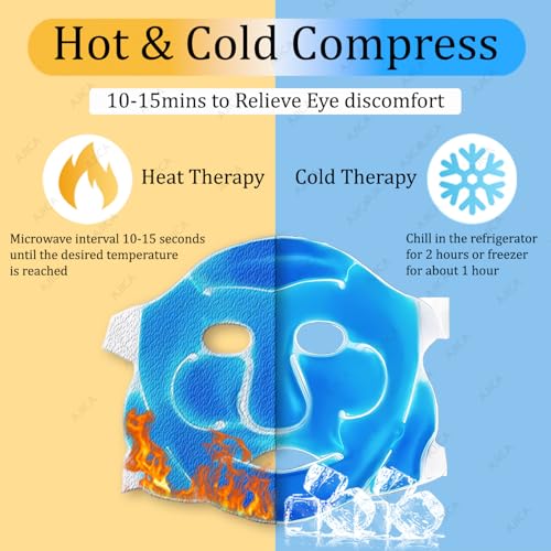 Image of Aqua Ice Face & Eye Cooling Gel Pad and Aloe Vera Gel Mask Ice Pack for Face and Eye Patches Remove Dark Circles, Fatigue Cool Eyes Patch Pads Eye Care | Facial Skin Refresh Face Mask for Hot & Cold Therapy (Aloe Face Mask, Blue Hole Eye Mask)