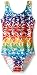 Danskin Big Girls' Gymnastics Sparkle Leotard, Rainbow Paint, Medium