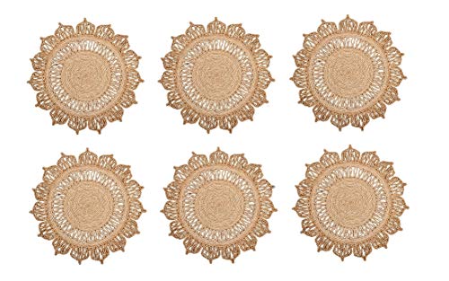 Image of Natural Jute Table Mat 14 Inches for Dining Table, Bedside Table, Center Table Decoration Place Mat (6)