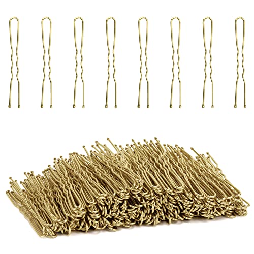 Tbestmax 300 Hair Bun Bobby Pins U Shaped Pin Hair Grips to Clip Ballet Hair Net for Women 5 CM/2 Inch Gold