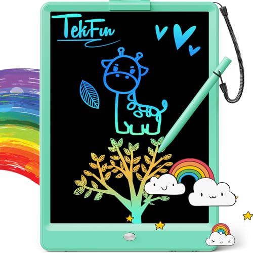 Image of TEKFUN Kids Toys 10Inch LCD Writing Tablet, Mess Free Coloring Doodle Board, Drawing Pad for Kids Games Educational Toys for Ages 3-10 Girls Boys (Green)