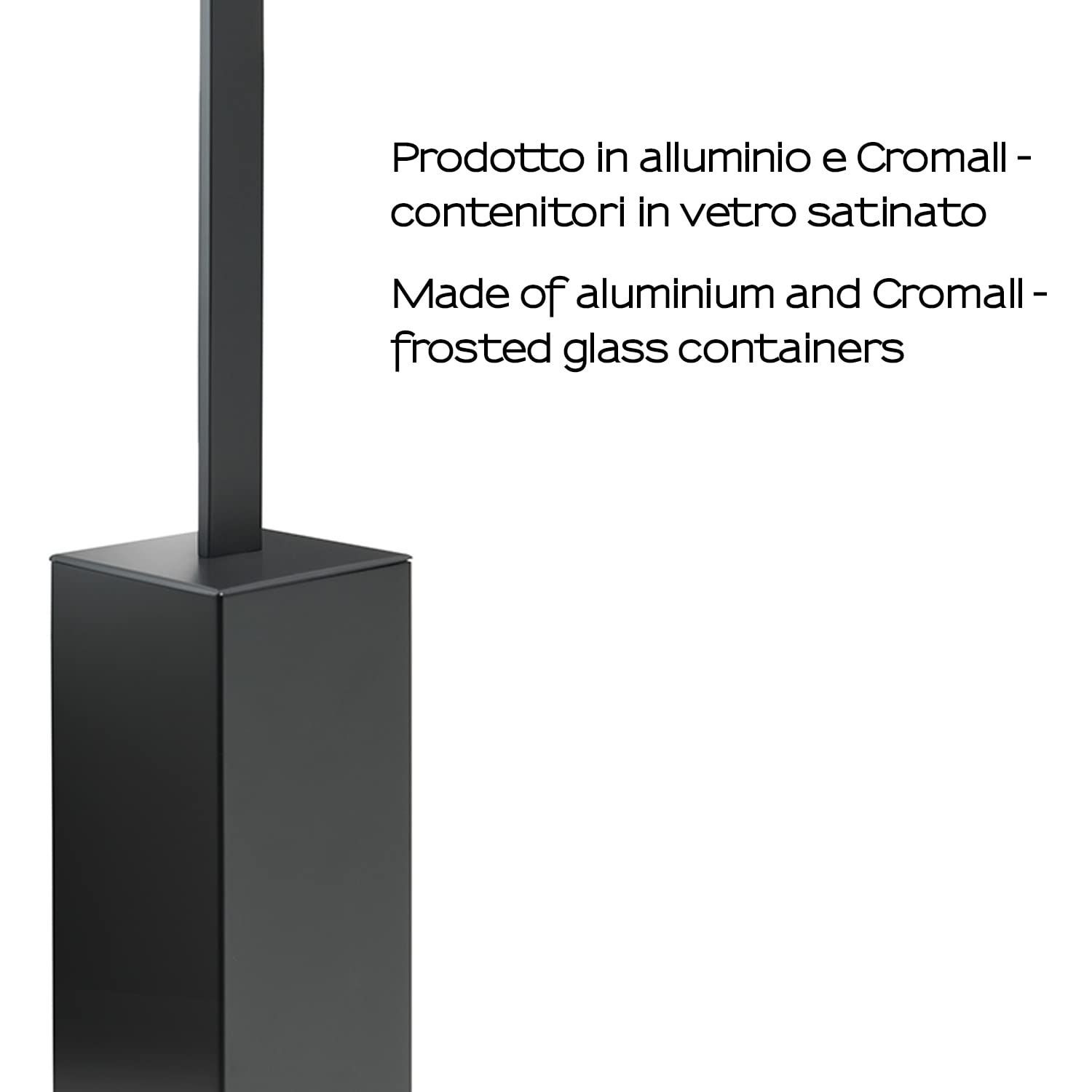 Gedy Lounge Escobillero, Acero Inoxidable, Negro Mate, Suelo