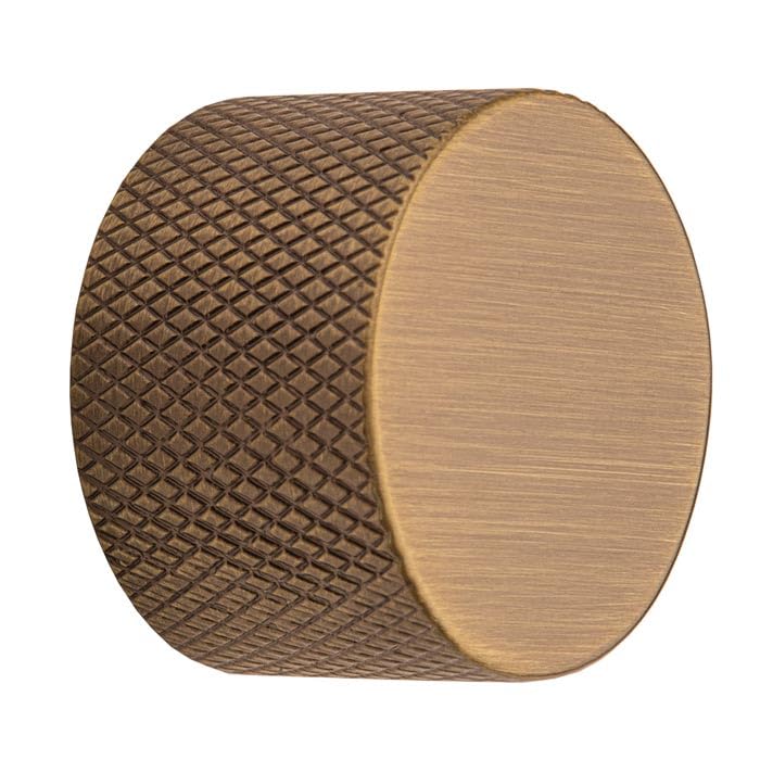 Kooples Hardware Knurled Dimmer Knob Only Solid Metal Textured Replacement Control Cap Modern Decorative Light Switch Upgrade (Antique Brass)