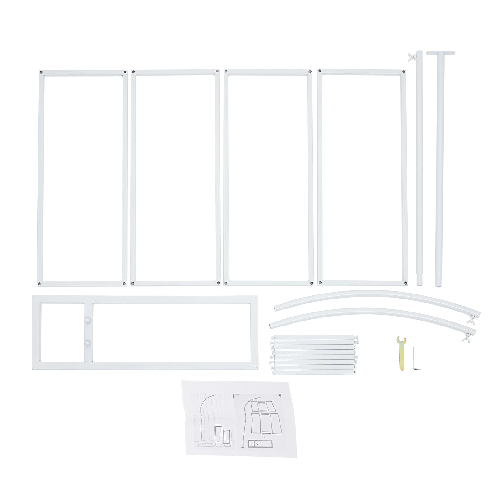 Soporte de arco para globos y 2 soportes para flores, soporte de fondo para fiestas, bodas, arcos, centros de mesa de metal para bodas (2 soportes rectangulares pequeños (blanco))