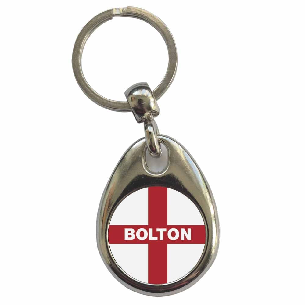 Ozorath Unisex Multicolour Bolton England Flag Keyring