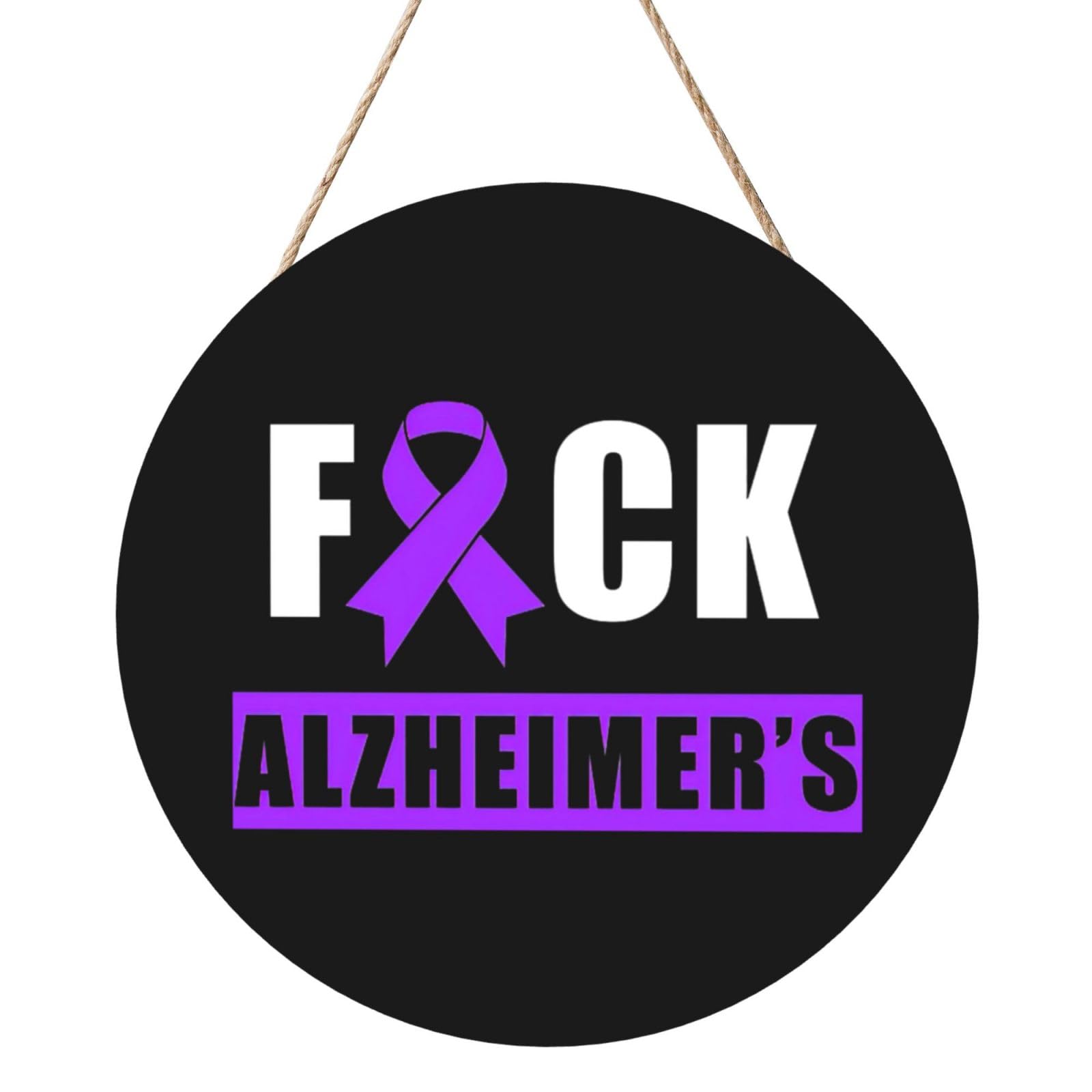 Alzheimers Awareness Month Door Signs Plaques Wood Welcome Sign For Front Door Wall Hanging For Home Farmhouse Office Classroom Party Decoration