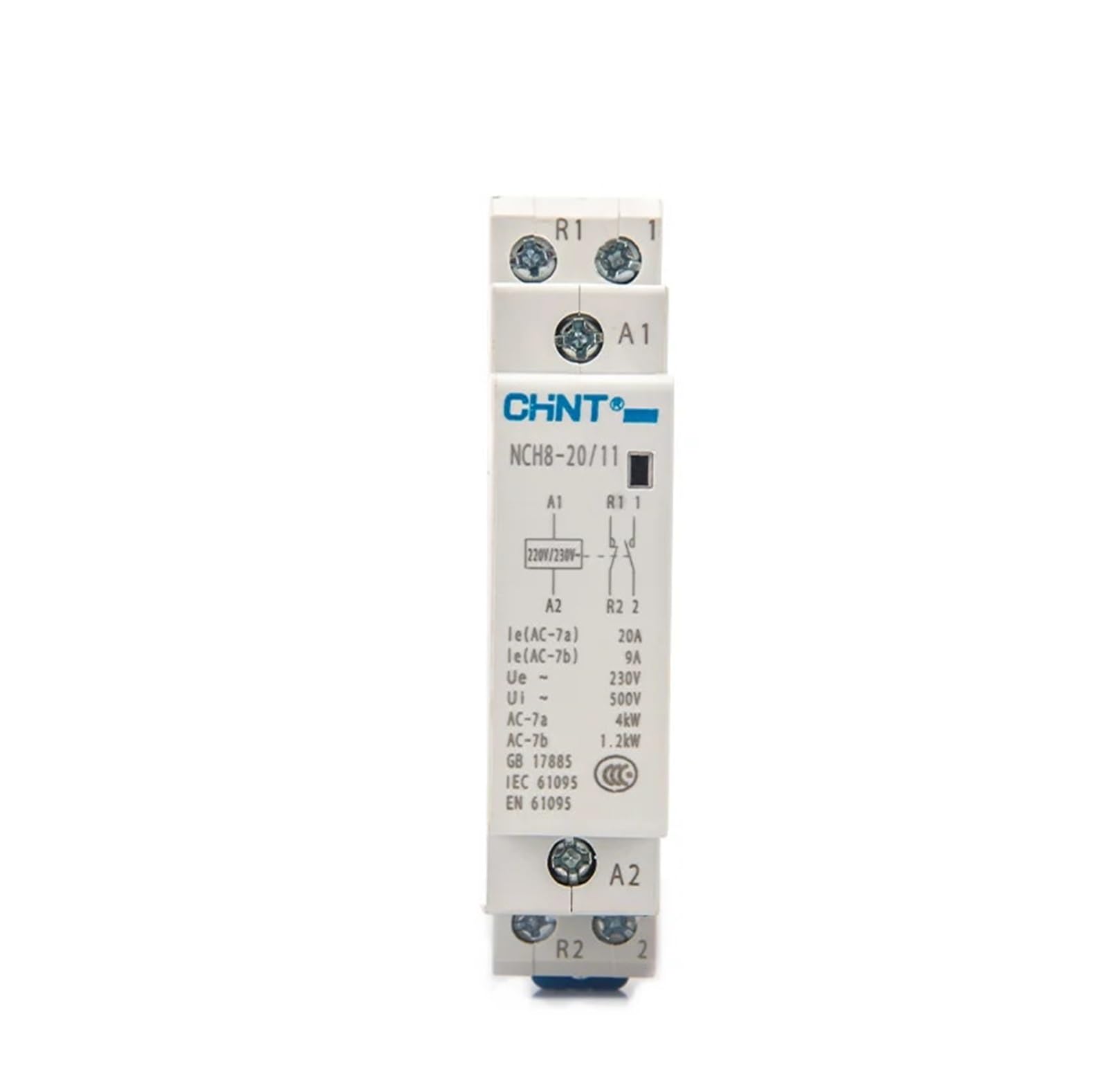 NCH8-20 Contactor Modular AC for el hogar 220V 230V AC 20A 1NO 1NC 2NO 2NC(NCH8-20A-02 2NC)