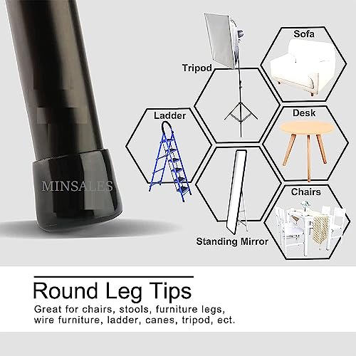 Image of Chair /Table Leg Cap - Round| 25 mm(1 inch) Diameter | PVC Rubber | Black | Floor Protector & Furniture Cover | -25mm x 25mm (4)