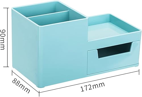 Miniatura 3 de Organizador de almacenamiento de escritorio, organizador multifuncional para lápices, organizador de escritorio de oficina con cajón, para