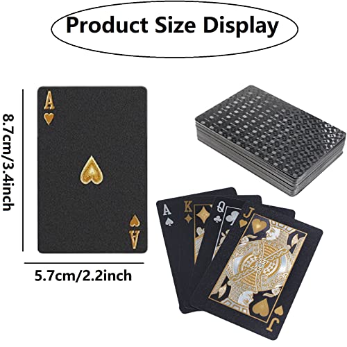 Wasserdichte Coole Pokerkarten - Spielkarten Plastik Wasserfest für Kinder und Erwachsene - Familienparty Spiel - Schwarz (1 Stück) – Bild 3