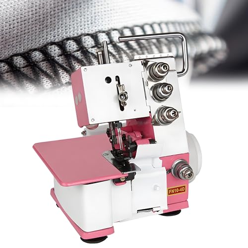 DPLWJPP Máquina Remalladora Overlock Máquina de Coser Overlock de Cuatro Hilos con Marco Metálico para 3 o 4 Hilos Máquina de Coser Overlock para Telas Resistentes